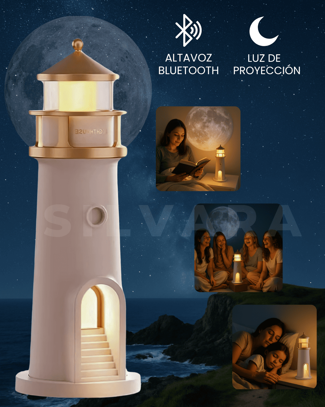 MOONLIGHT - LÁMPARA CON PROYECTOR Y ALTAVOZ